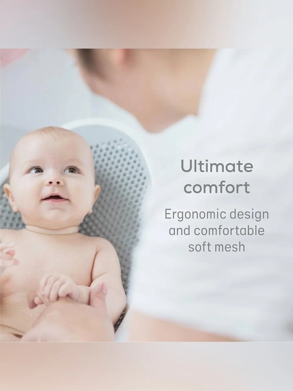 Angelcare White Baby Bath Support - Non-Slip Comfort Seat